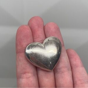 Tiffany & Co Sterling Silver Puffed Heart Key Ring Keychain (Broken)